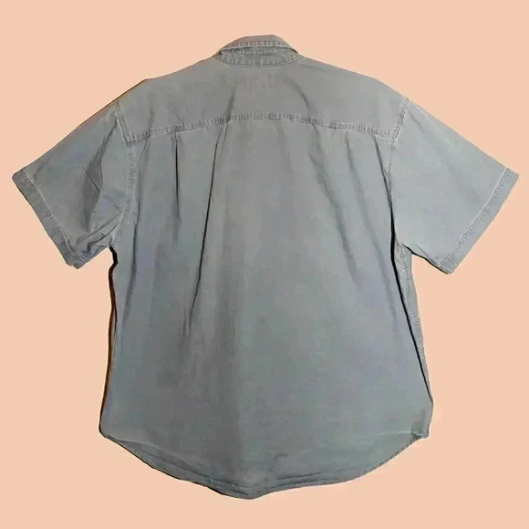 C.E. Schmidt Workwear Gray Short Sleeve Collared Shirt Size XL Button Down Top - Picture 3 of 4